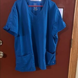 Royal Blue Plus Size V-Neck Scrub Top